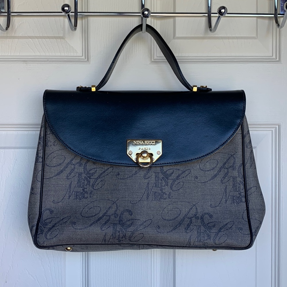 Vintage Nina Ricci Navy Blue Handbag